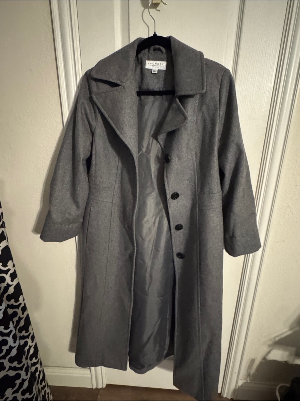 Laundry By Shelli Segal Long Grey Trench Coat